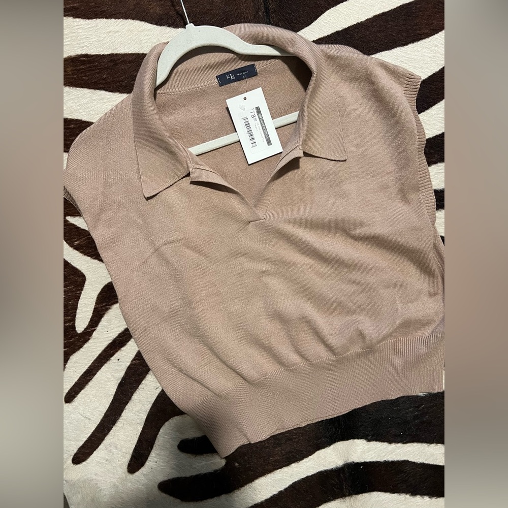 New with tags camel color top